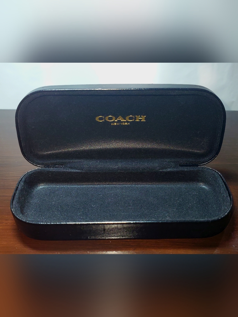 Coach Black Eyewear Case with Embossed Logo